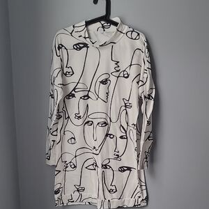 Amazon Women's Long Sleeve Dress - Black and White